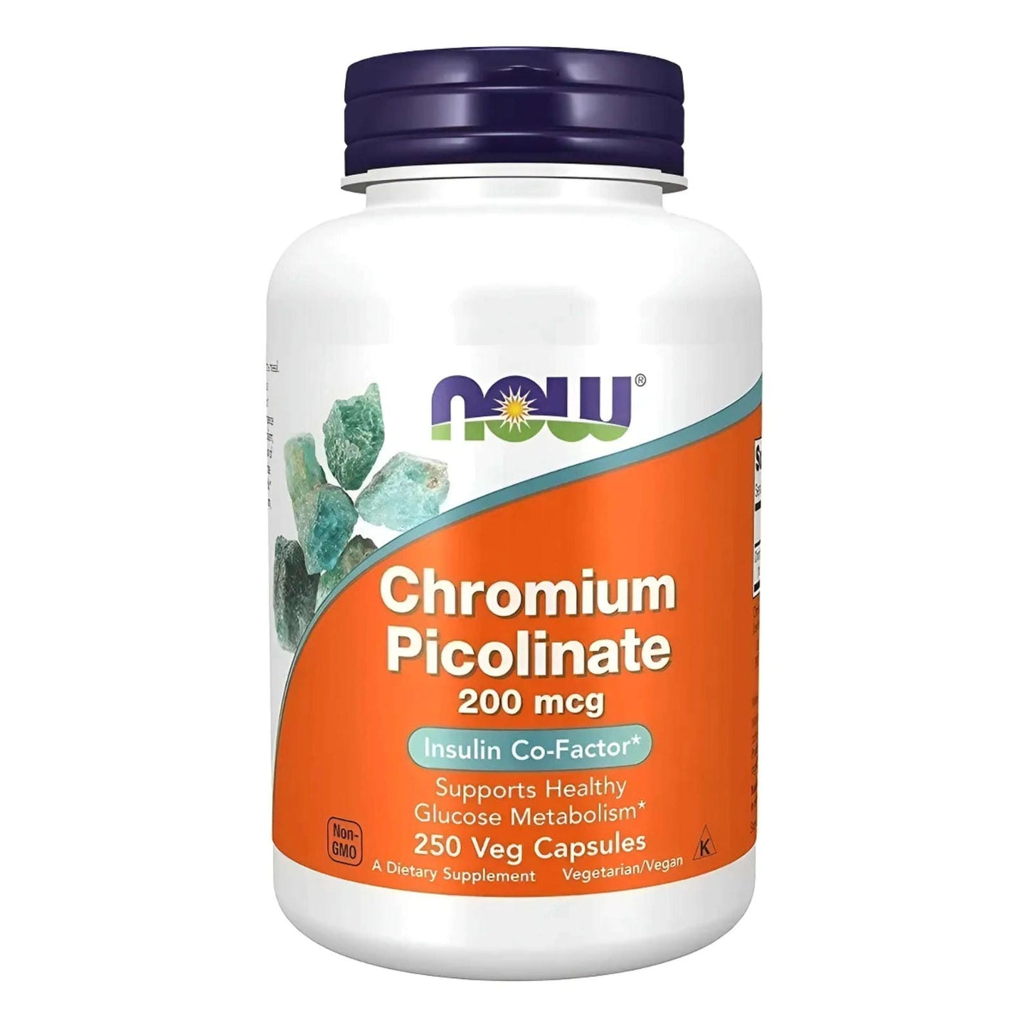 NOW Chromium Picolinate 200 mcg – 250 Cápsulas Vegetales Sin Sabor - KAIZEN