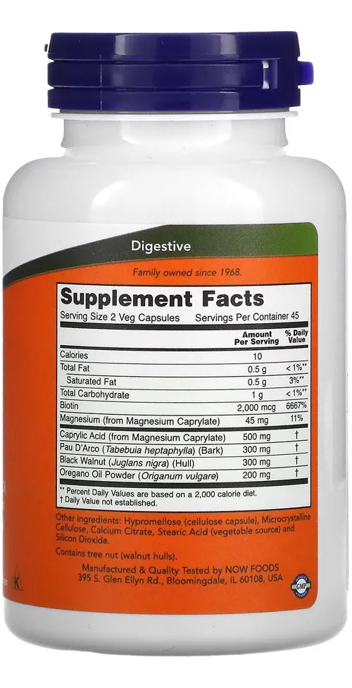 Now Candida Maintenance 90 cápsulas vegetarianas | Apoyo intestinal y equilibrio de la flora