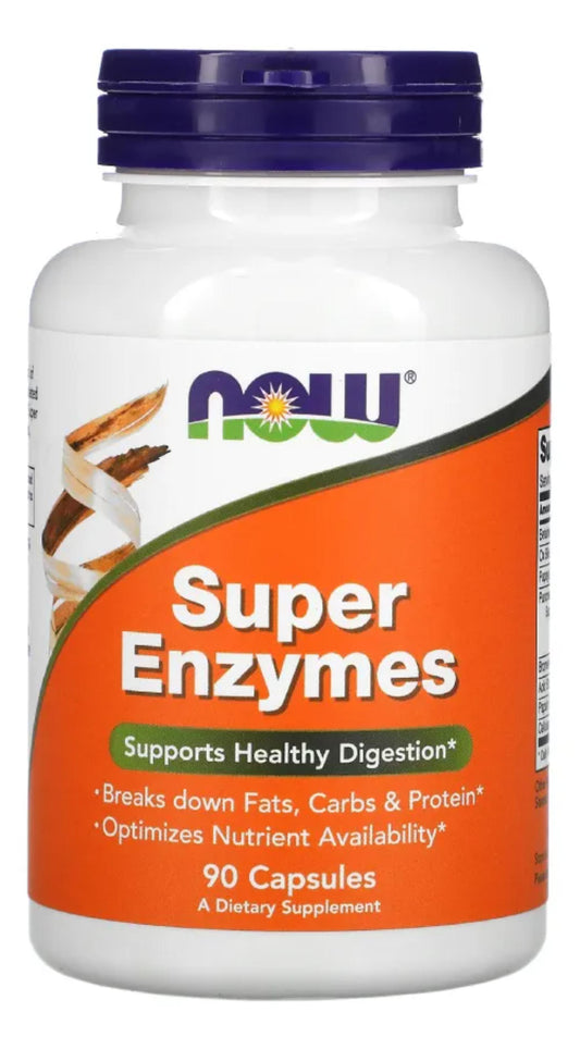 Now Foods Super Enzymes – 90 Cápsulas | Apoyo digestivo completo