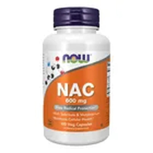 Now NAC 600 mg 100 cápsulas | N-Acetil L-Cisteína | Apoyo hepático y antioxidante celular